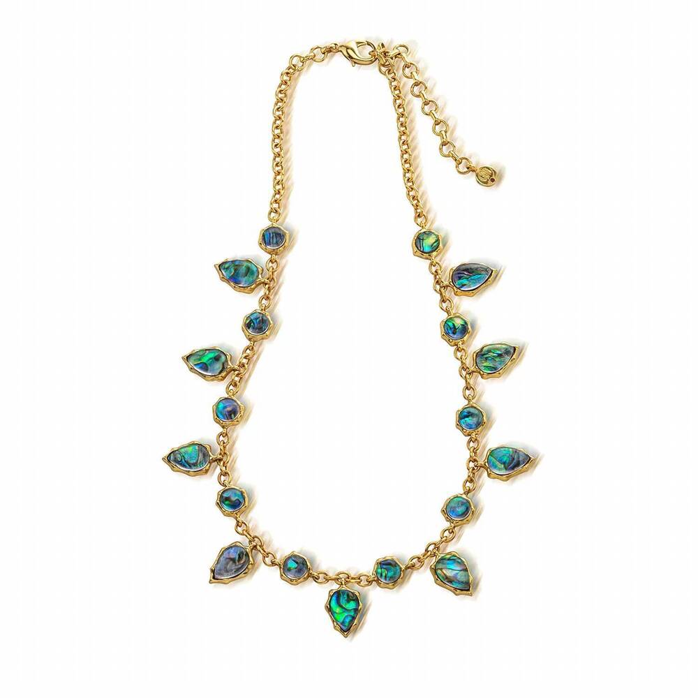 NEW CAPUCINE DE WULF women's aurora necklace in abalone